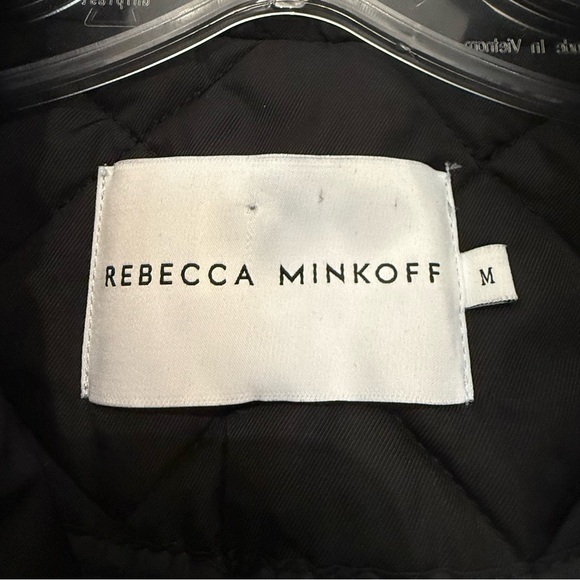 Rebecca Minkoff Double Breasted Quilted Long Black Coat - Picture 3 of 13